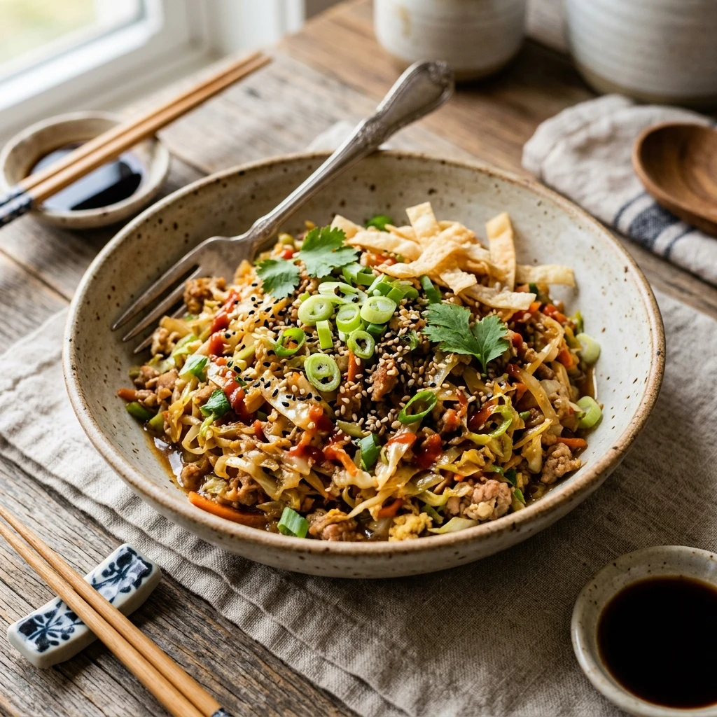 Cabbage Egg Roll In A Bowl 20 Minute Low Carb