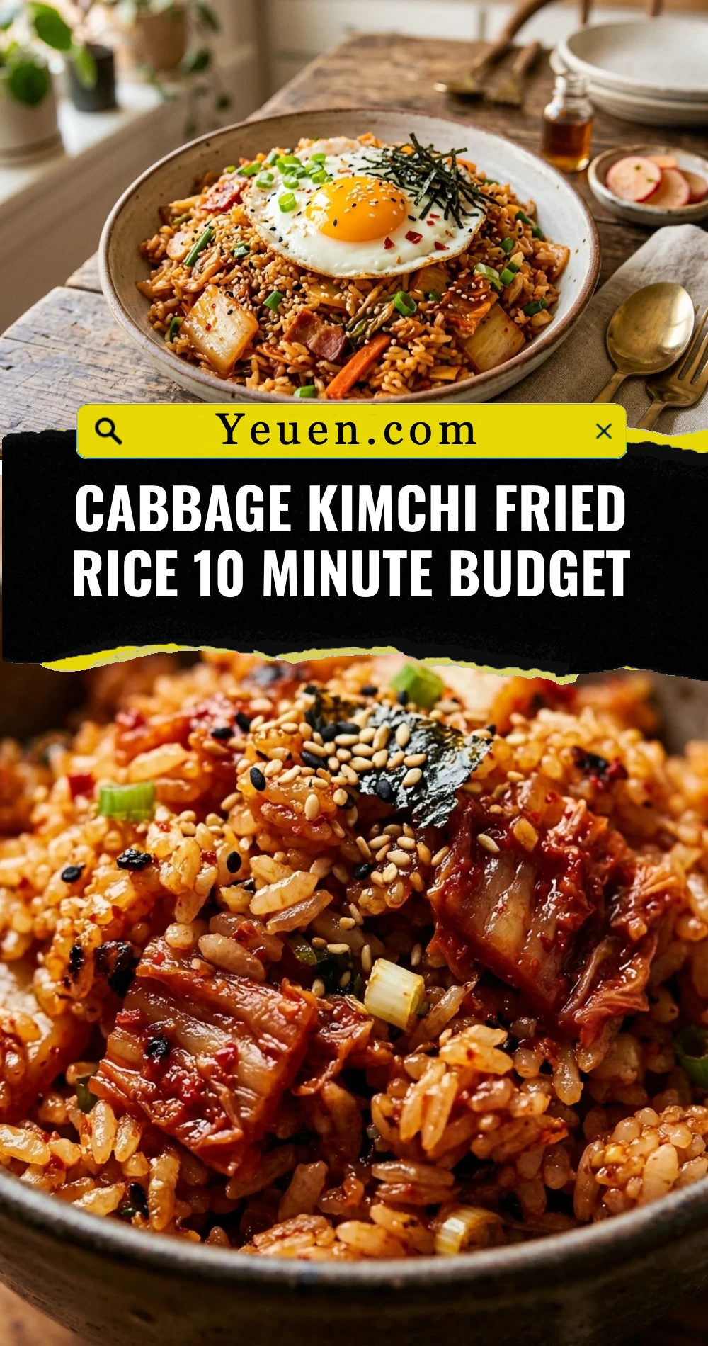 Cabbage Kimchi Fried Rice 10 Minute Budget