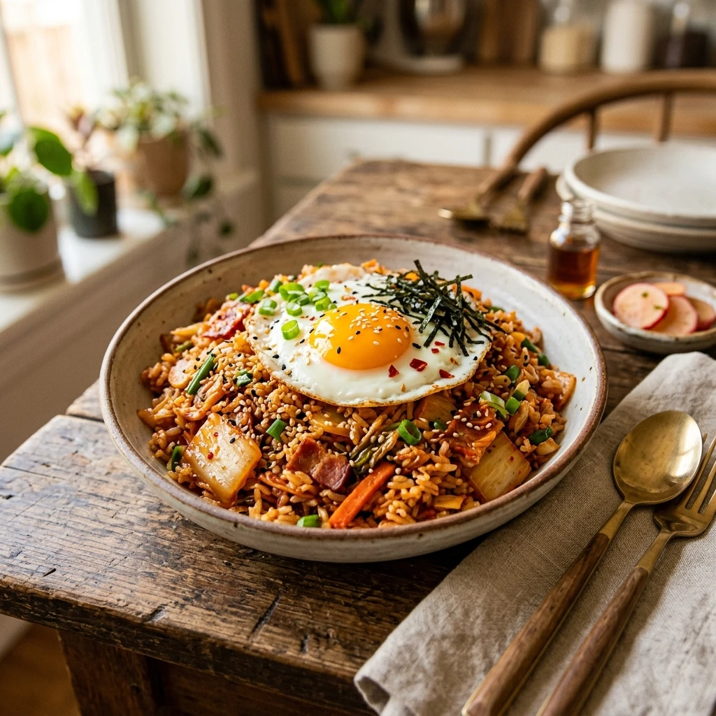 Cabbage Kimchi Fried Rice 10 Minute Budget