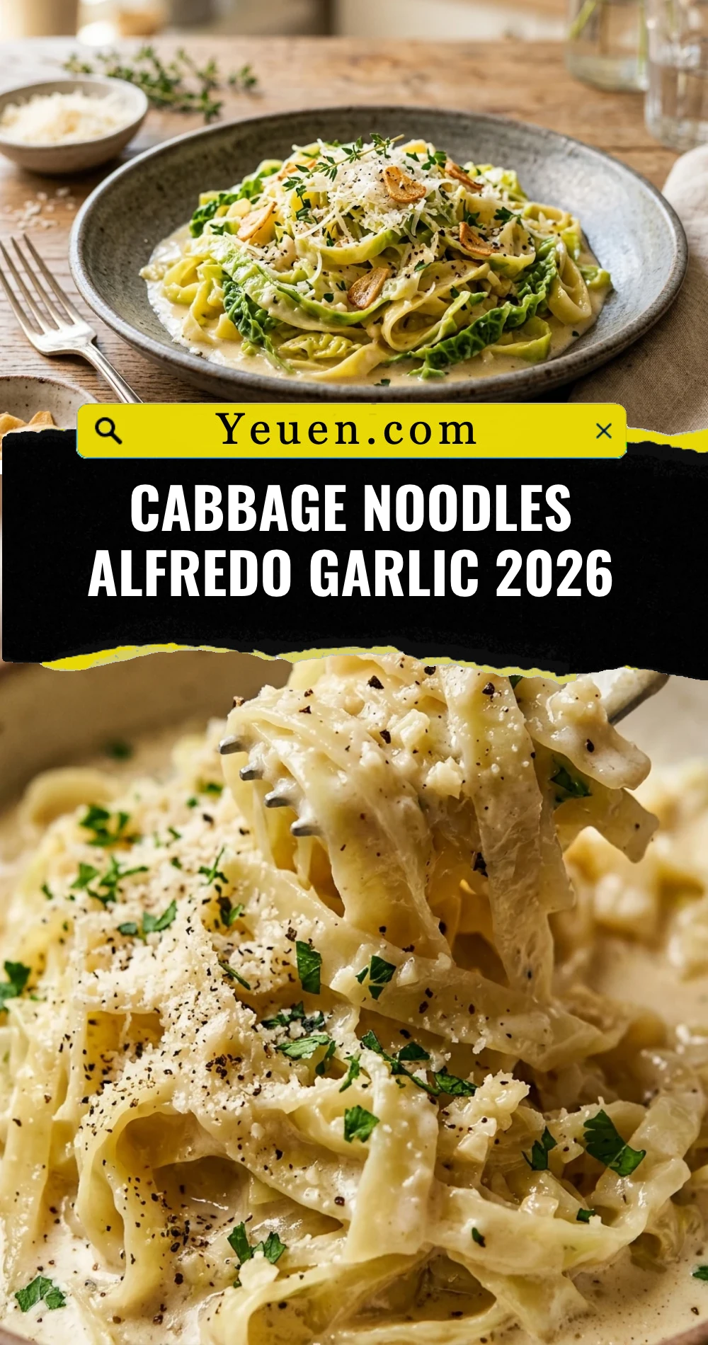 Cabbage Noodles Alfredo Garlic 2026