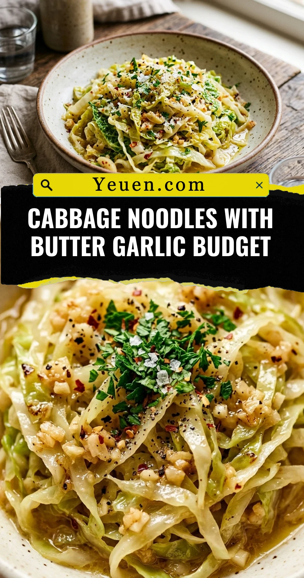 Cabbage Noodles With Butter Garlic Budget