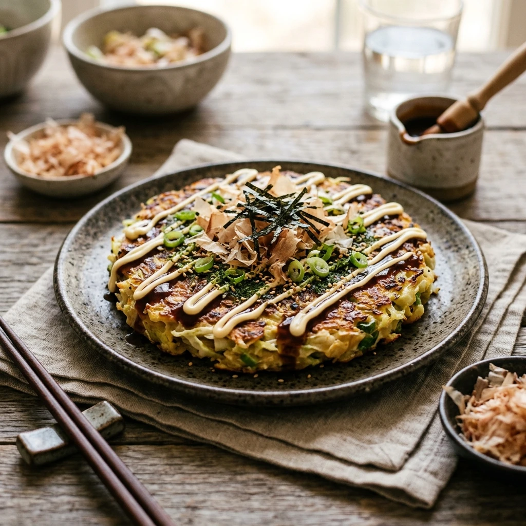 Cabbage Pancakes Japanese Okonomiyaki Easy