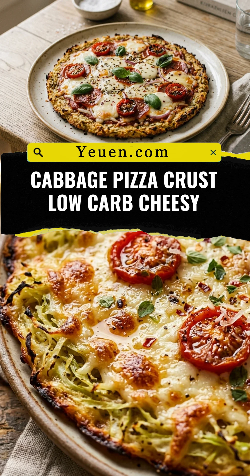Cabbage Pizza Crust Low Carb Cheesy