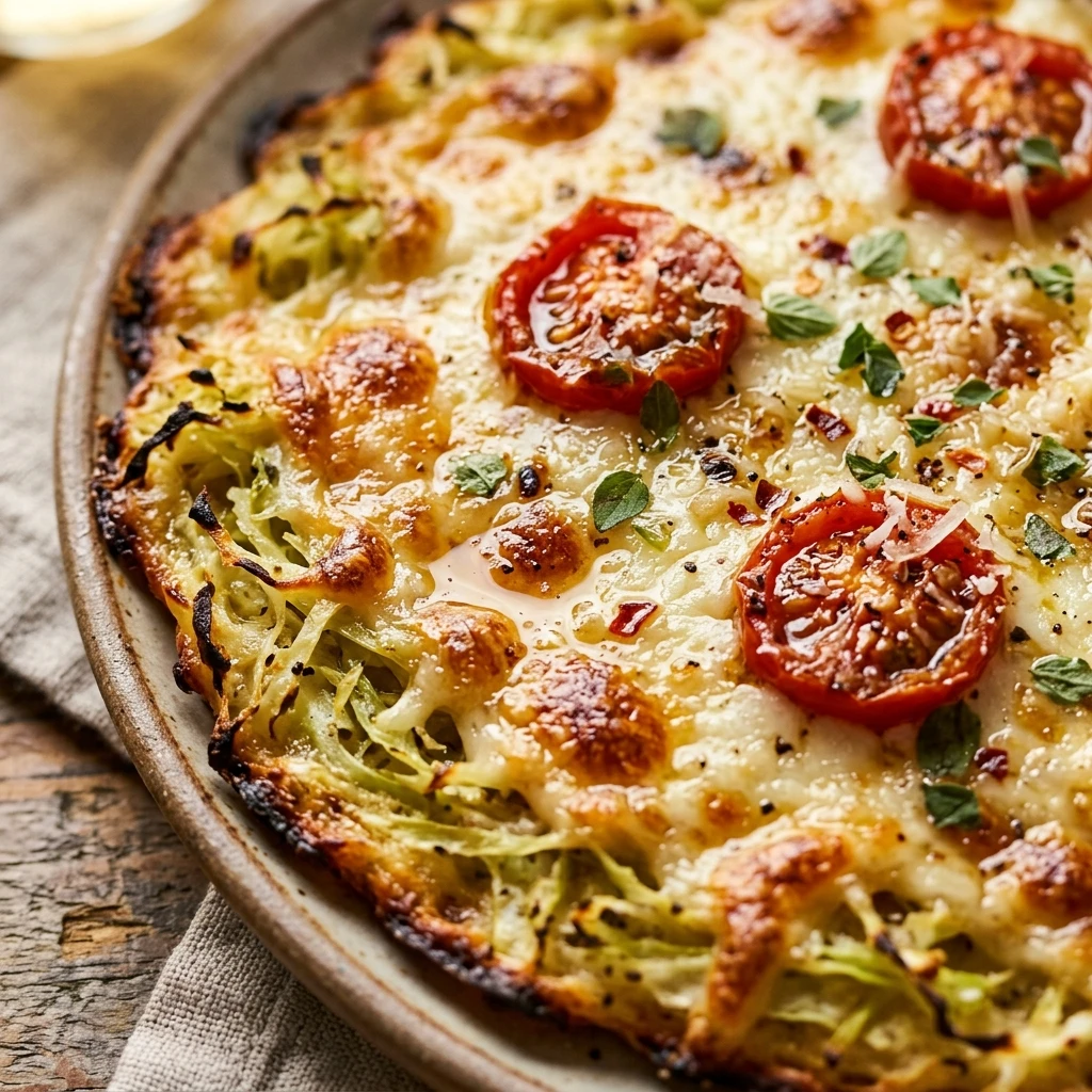 Cabbage Pizza Crust Low Carb Cheesy
