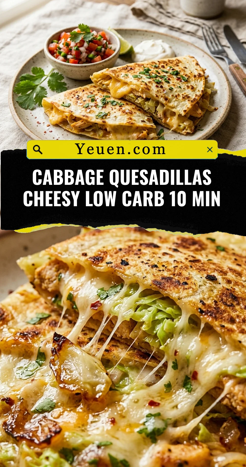 Cabbage Quesadillas Cheesy Low Carb 10 Min