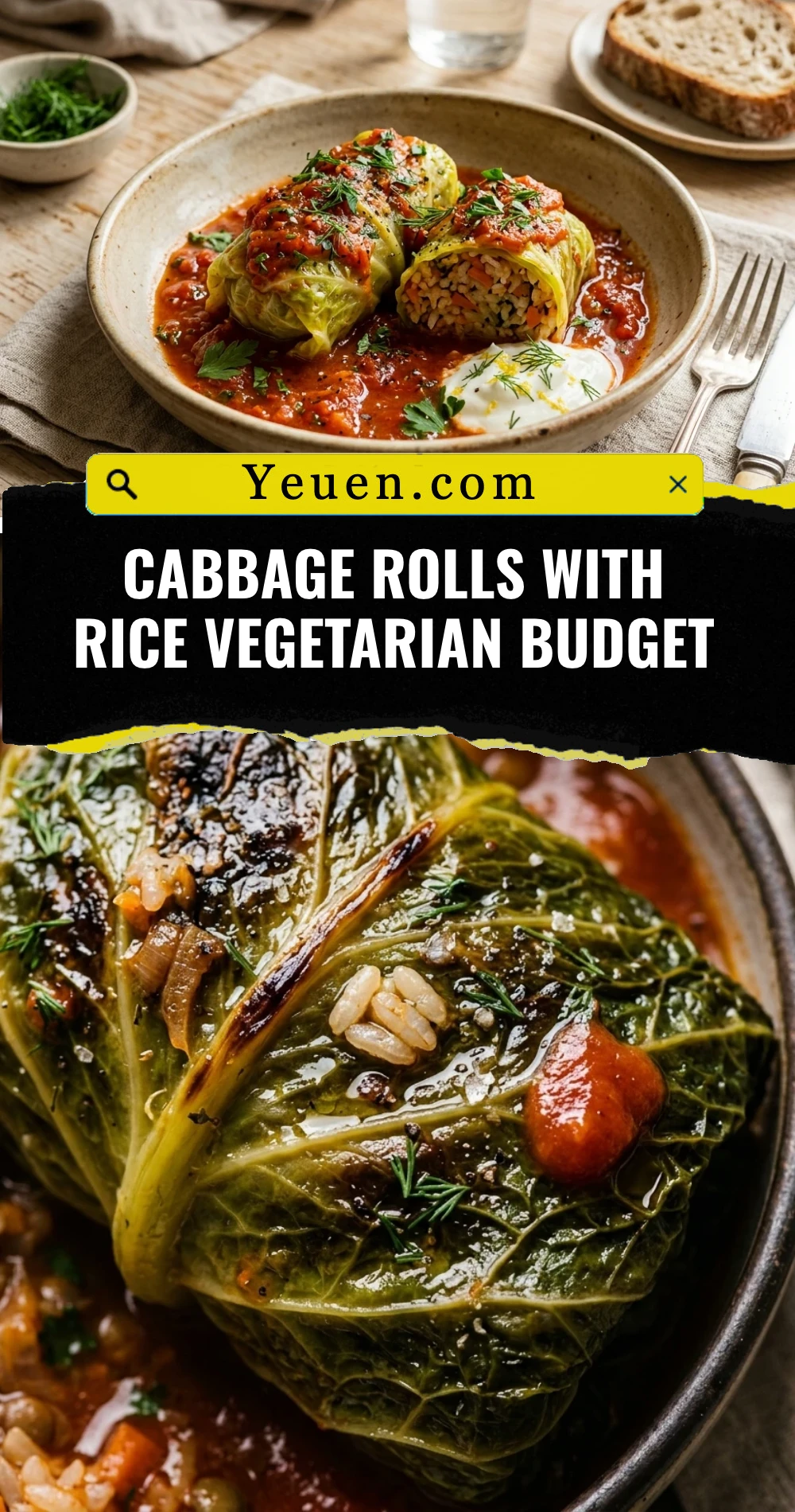 Cabbage Rolls With Rice Vegetarian Budget