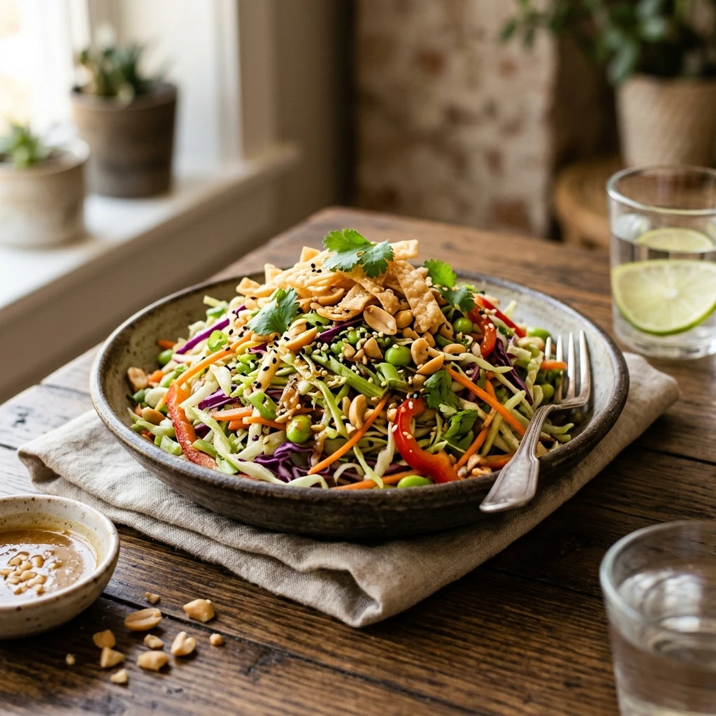 Cabbage Salad Crunchy Asian No Mayo