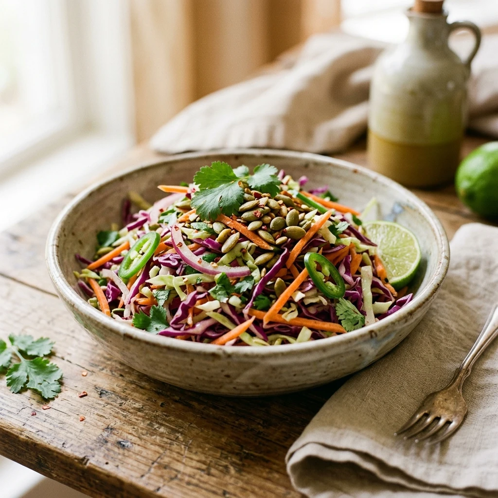 Cabbage Slaw For Tacos Crunchy No Mayo