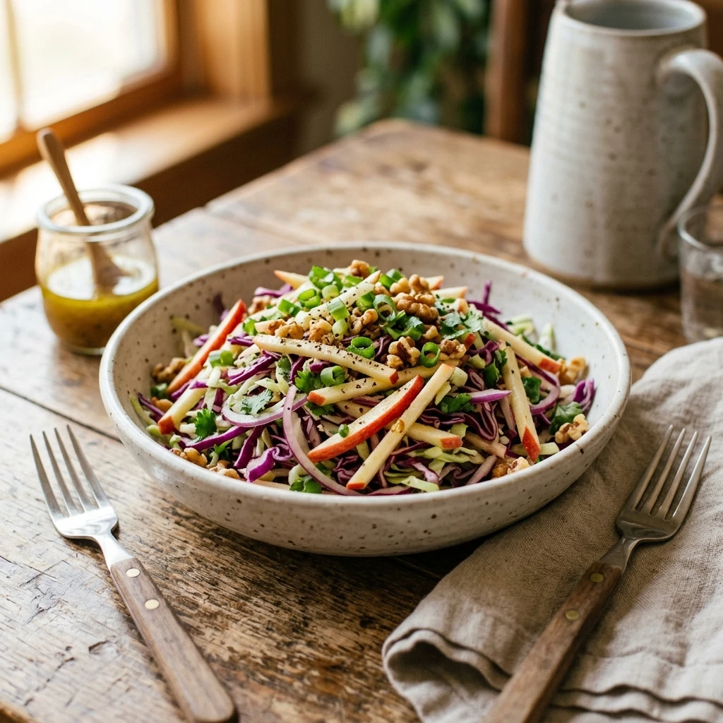 Cabbage Slaw With Apples Crunchy No Mayo