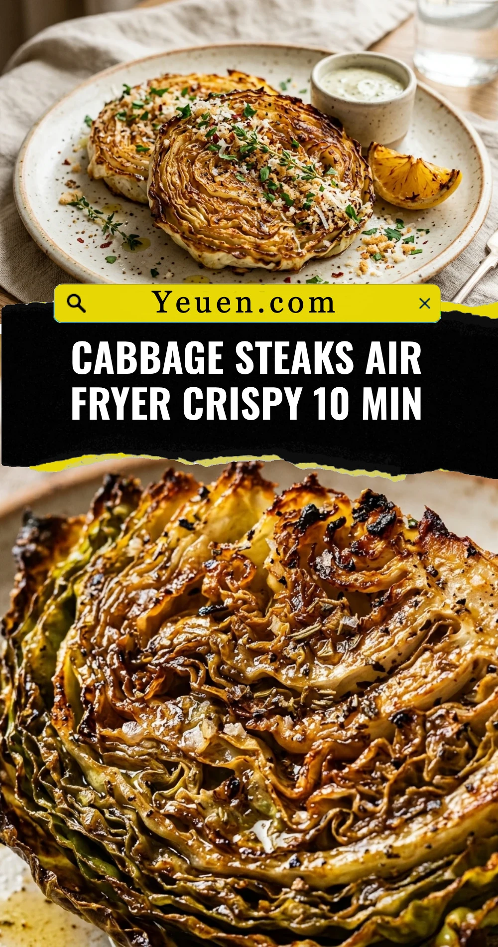 Cabbage Steaks Air Fryer Crispy 10 Min