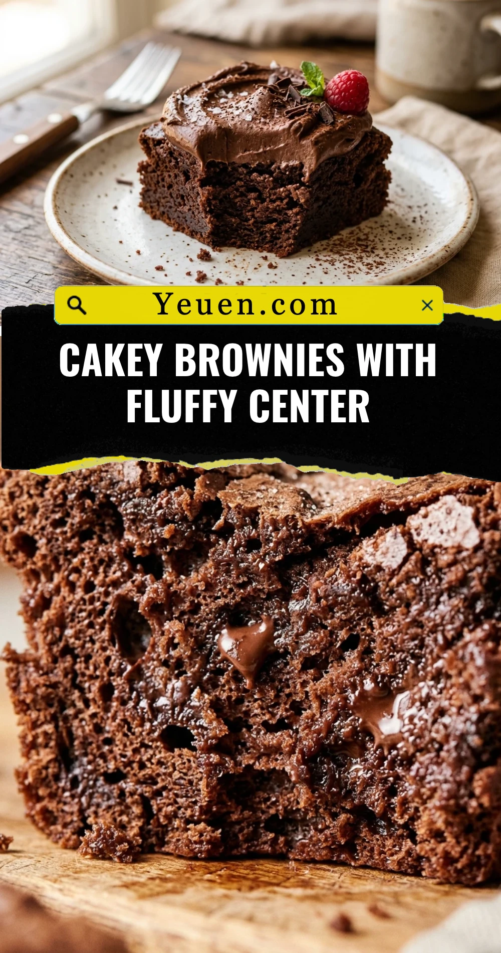Cakey Brownies With Fluffy Center