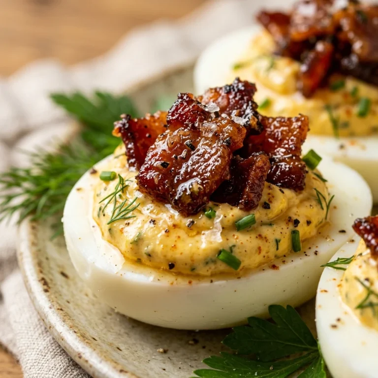 Candied Bacon Sweet Salty Deviled Eggs