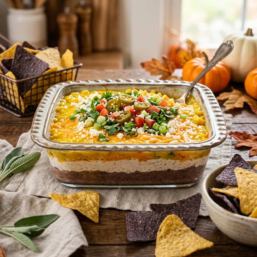 Candy Corn Layered Taco Dip - Dinner Dip