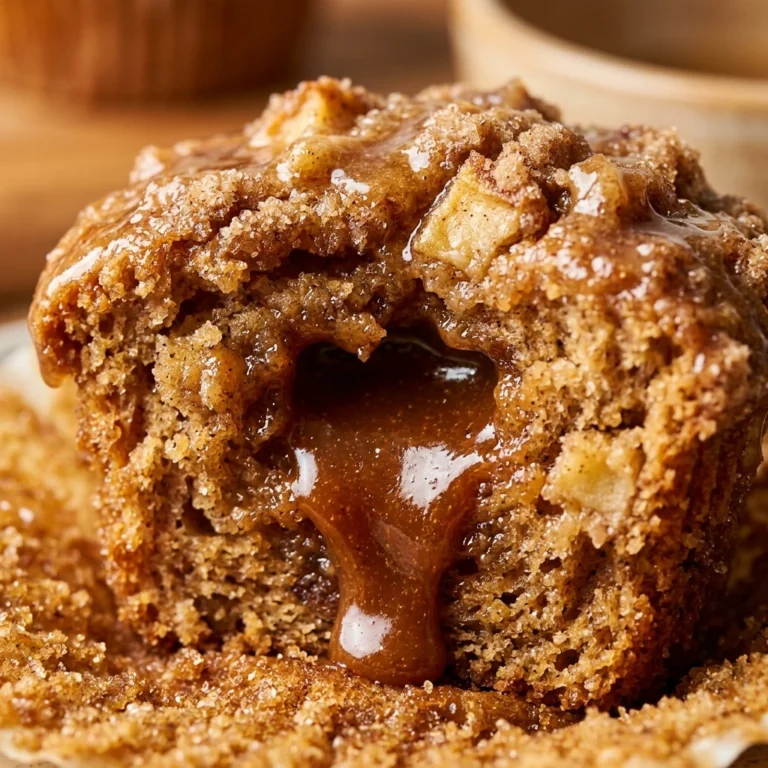 Caramel Stuffed Apple Cider Muffins