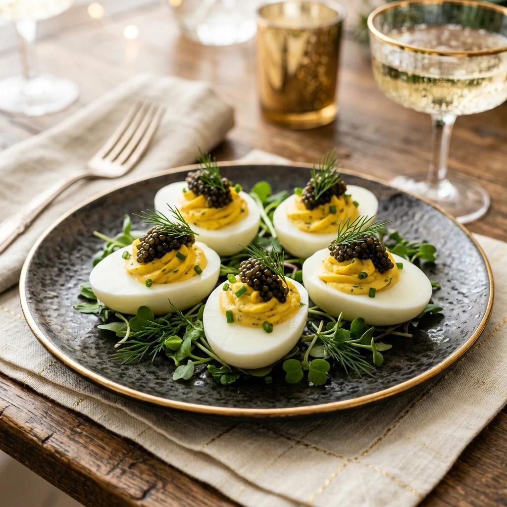 Caviar Deviled Eggs New Years Fancy