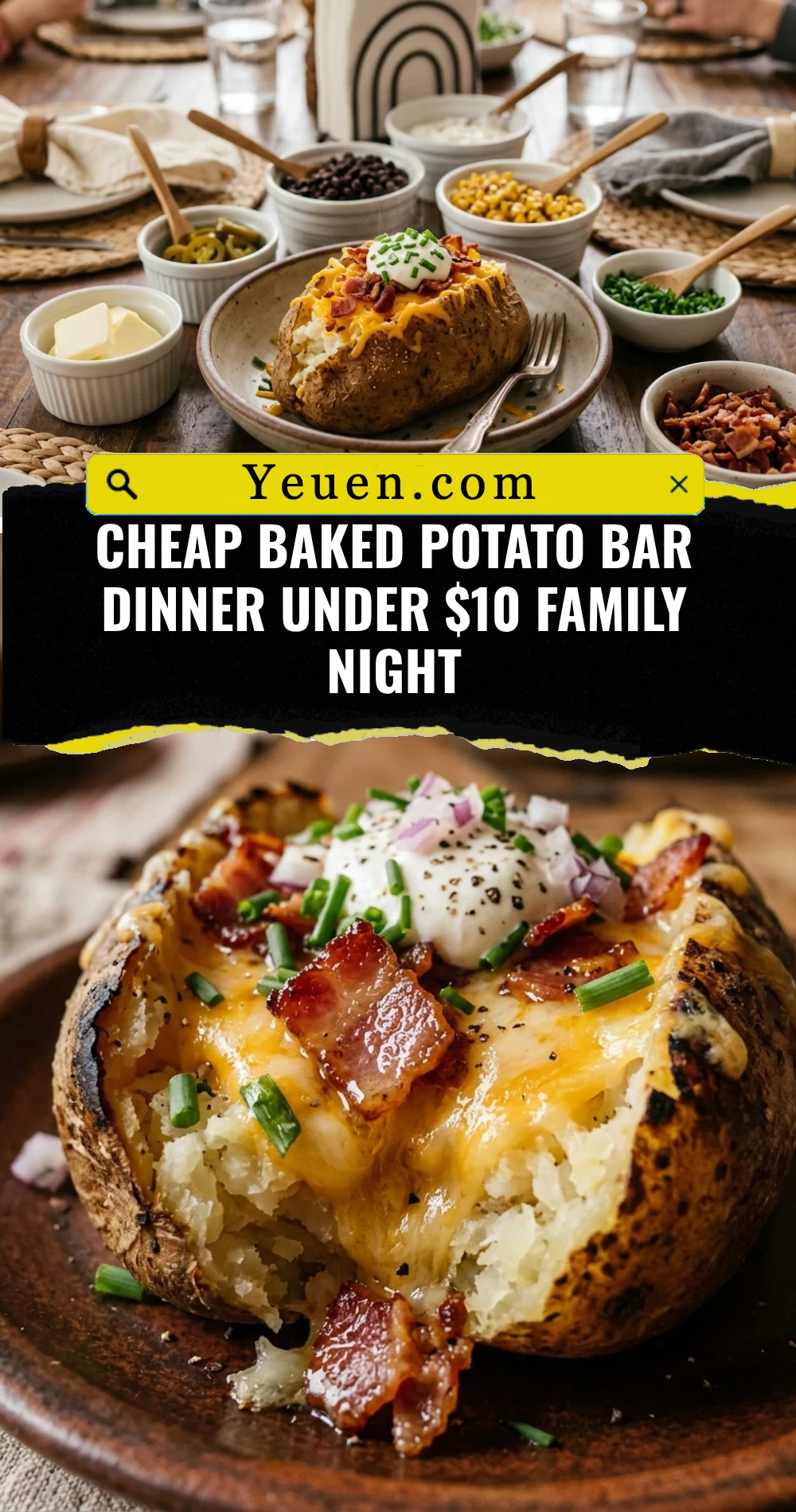 Cheap Baked Potato Bar Dinner Under $10 Family Night