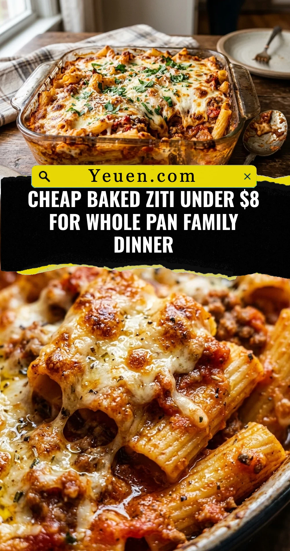Cheap Baked Ziti Under $8 For Whole Pan Family Dinner