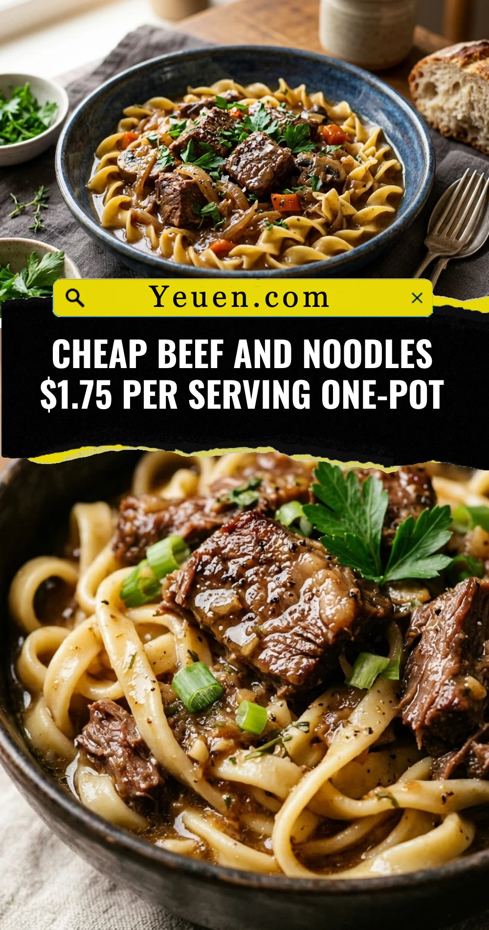 Cheap Beef And Noodles $1.75 Per Serving One-Pot