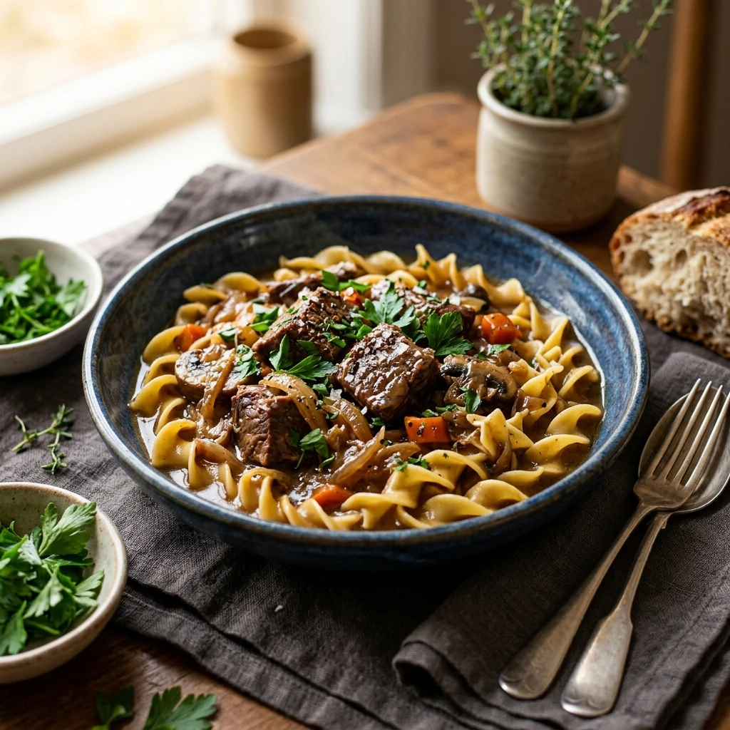 Cheap Beef And Noodles $1.75 Per Serving One-Pot