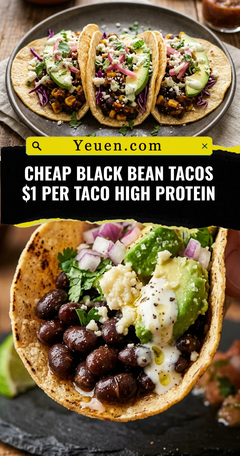 Cheap Black Bean Tacos $1 Per Taco High Protein