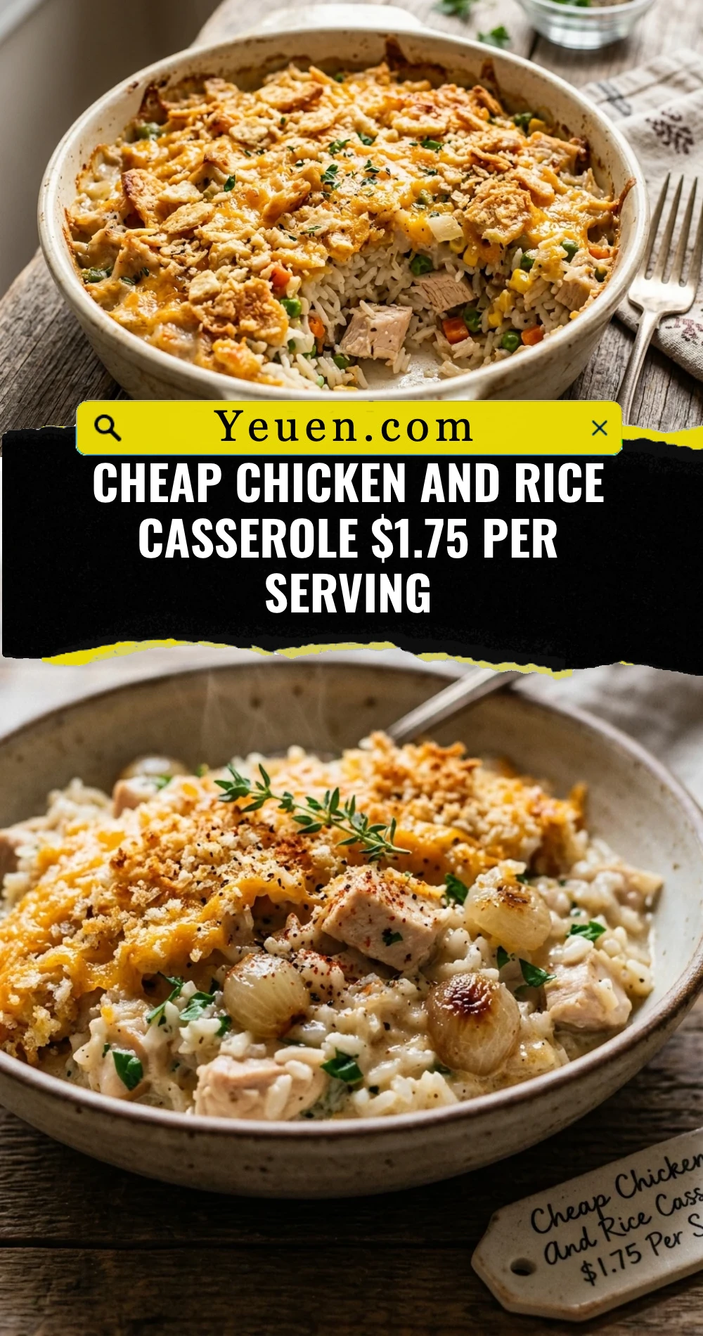 Cheap Chicken And Rice Casserole $1.75 Per Serving