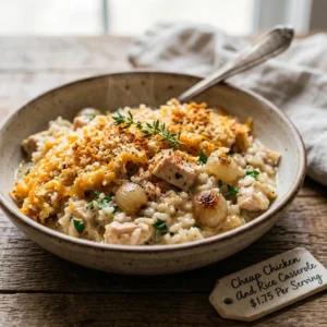 Cheap Chicken And Rice Casserole $1.75 Per Serving