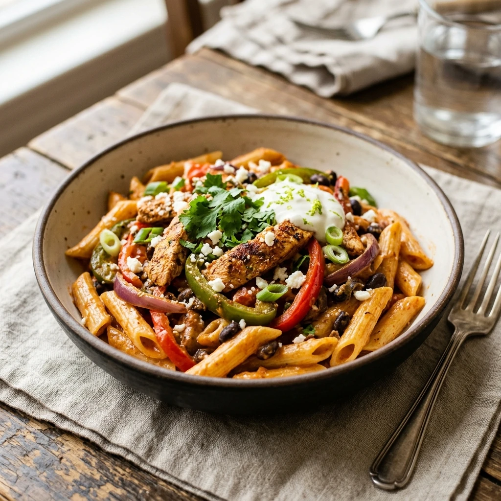 Cheap Chicken Fajita Pasta $2 Per Serving One-Pot