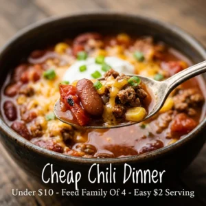 Cheap Chili Dinner Under $10 Feed Family Of 4 Easy $2 Serving