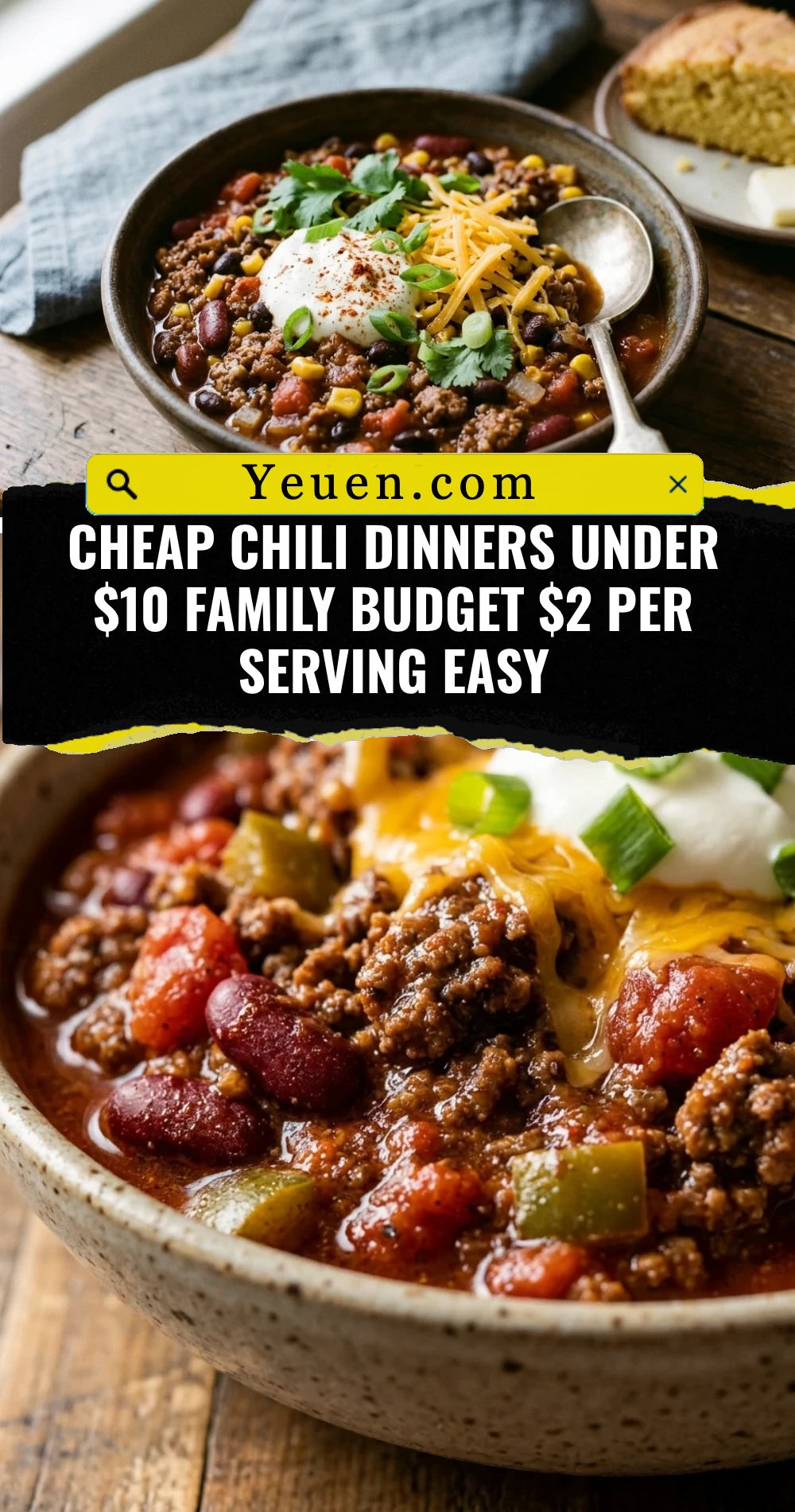 Cheap Chili Dinners Under $10 Family Budget $2 Per Serving Easy