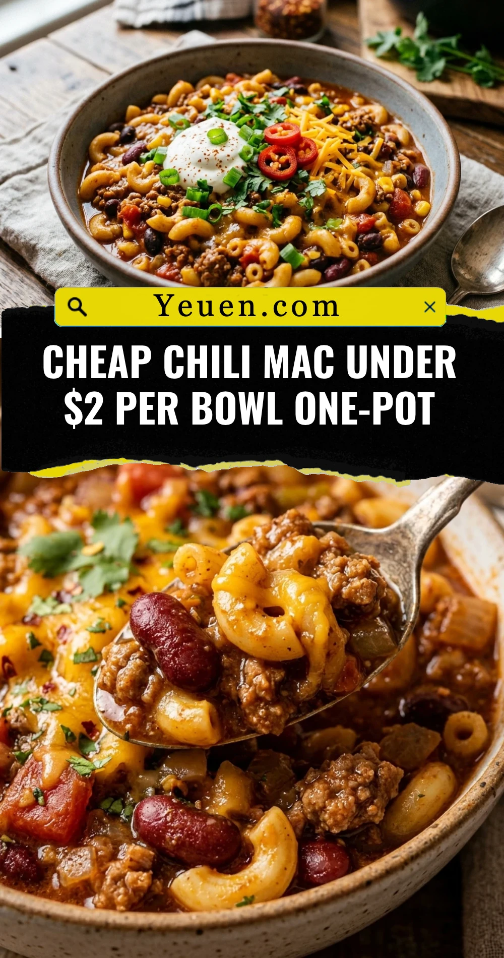 Cheap Chili Mac Under $2 Per Bowl One-Pot