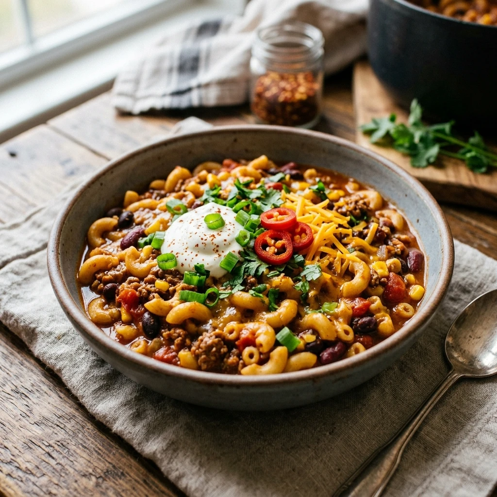 Cheap Chili Mac Under $2 Per Bowl One-Pot