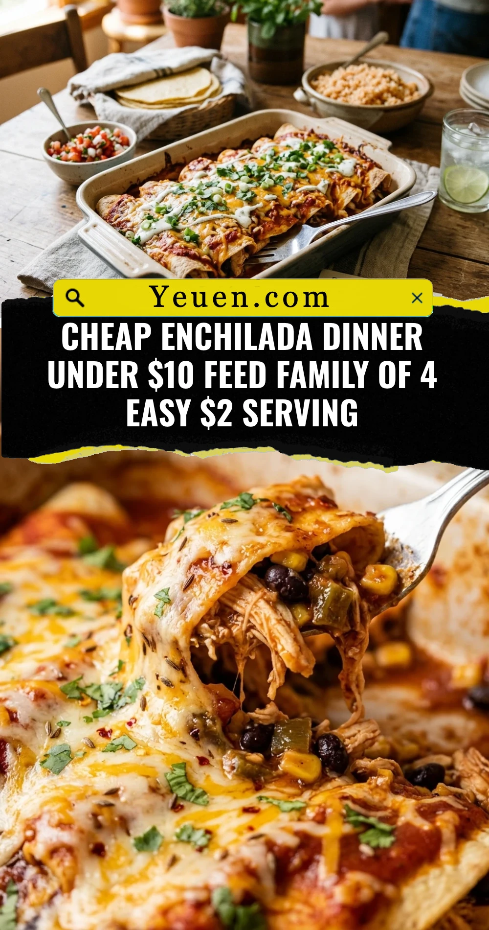 Cheap Enchilada Dinner Under $10 Feed Family Of 4 Easy $2 Serving