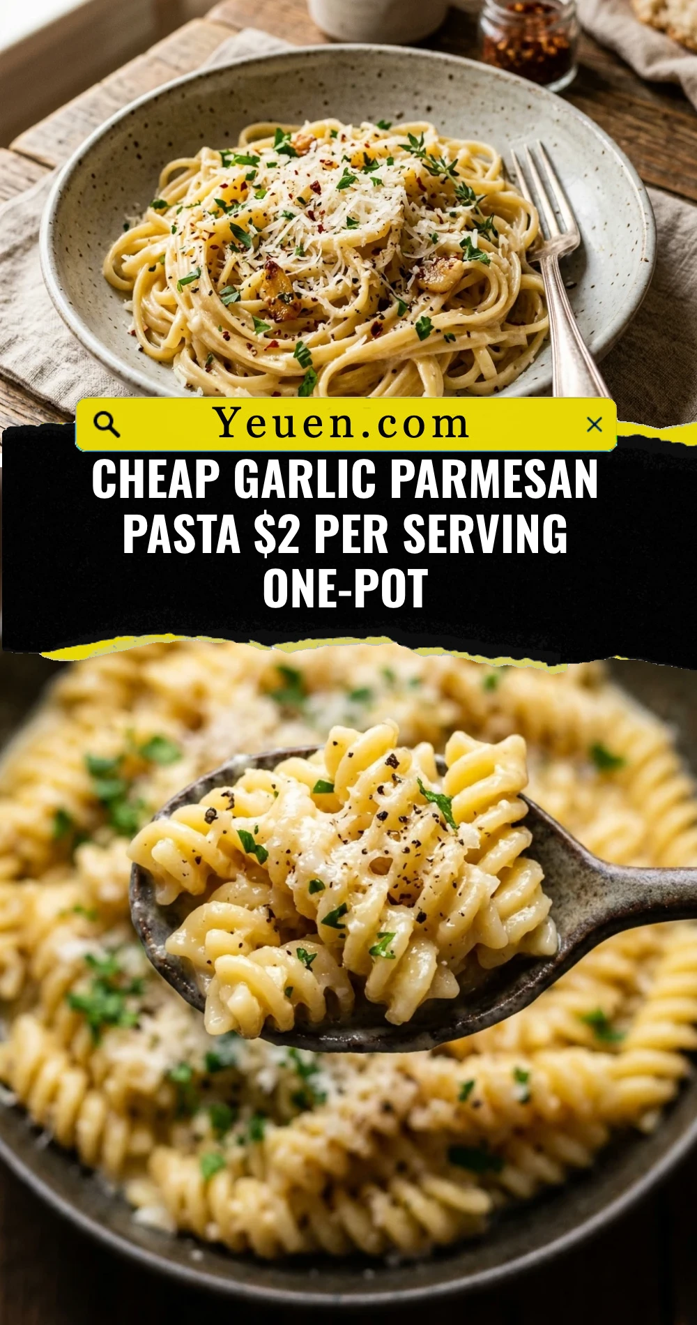 Cheap Garlic Parmesan Pasta $2 Per Serving One-Pot
