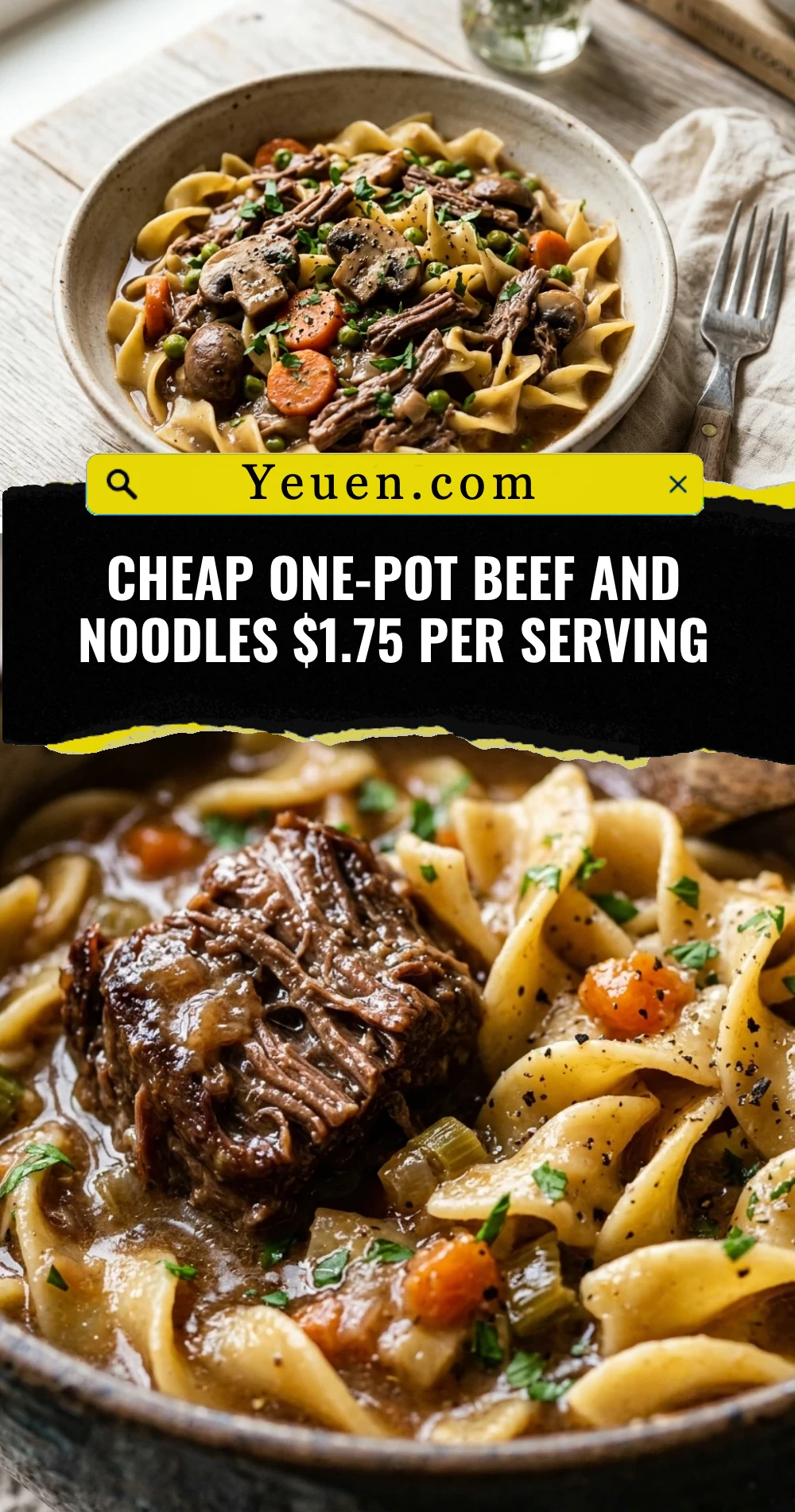 Cheap One-Pot Beef And Noodles $1.75 Per Serving