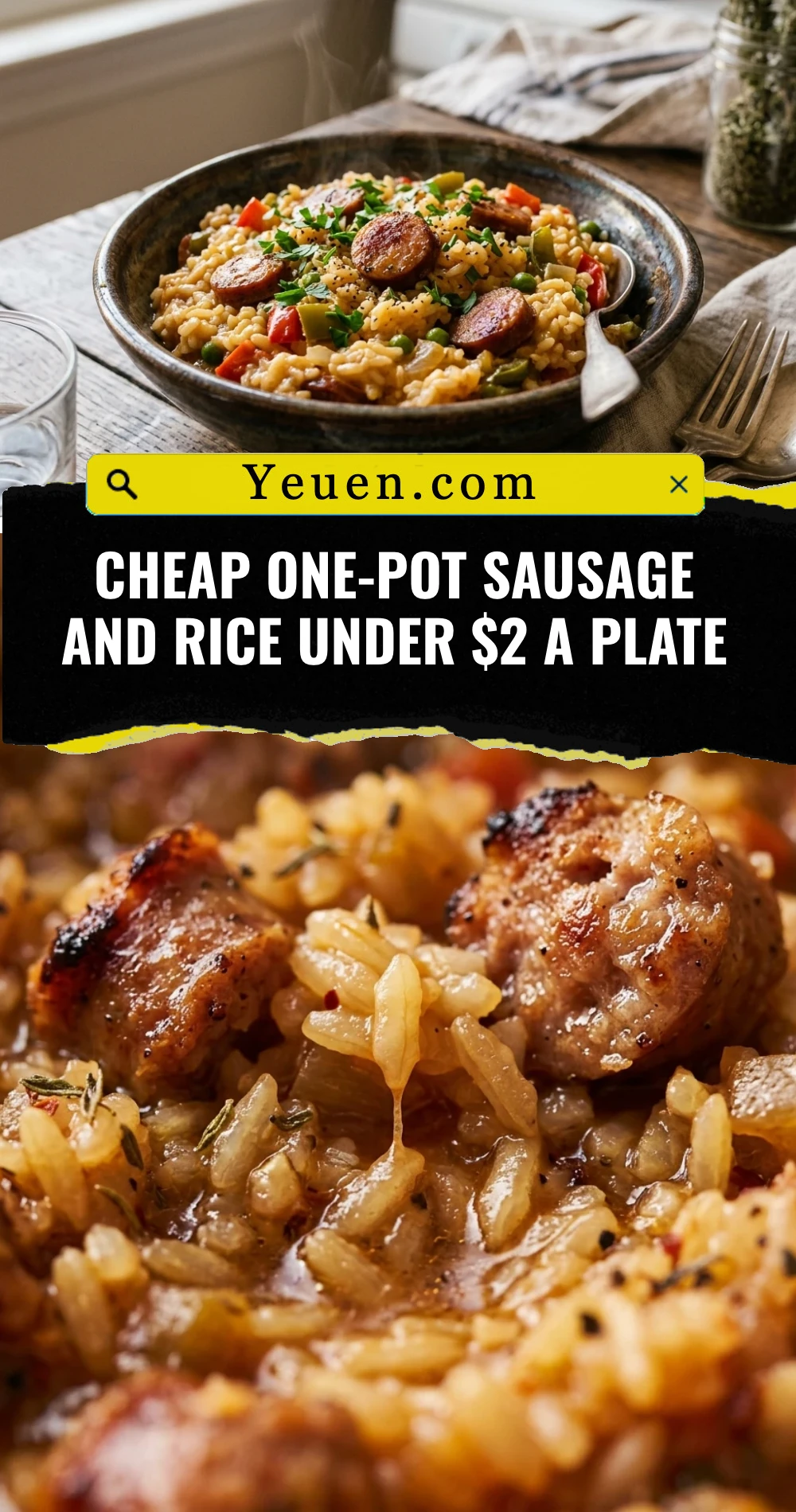 Cheap One-Pot Sausage And Rice Under $2 A Plate