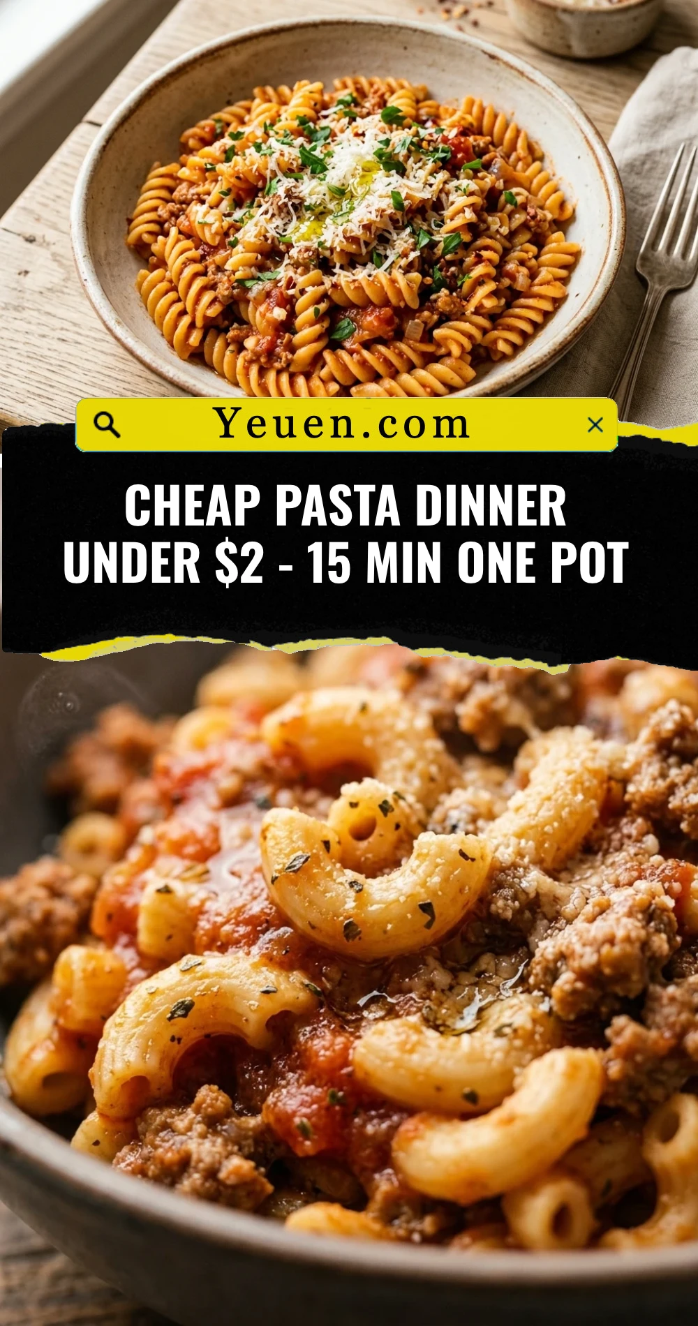 Cheap Pasta Dinner Under $2 - 15 Min One Pot