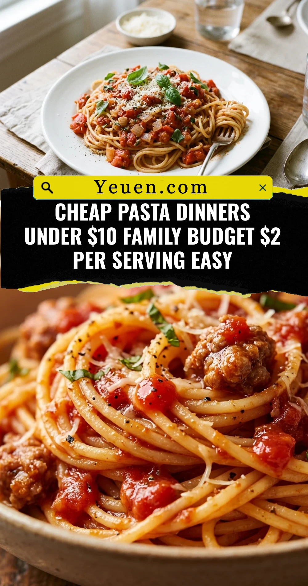 Cheap Pasta Dinners Under $10 Family Budget $2 Per Serving Easy