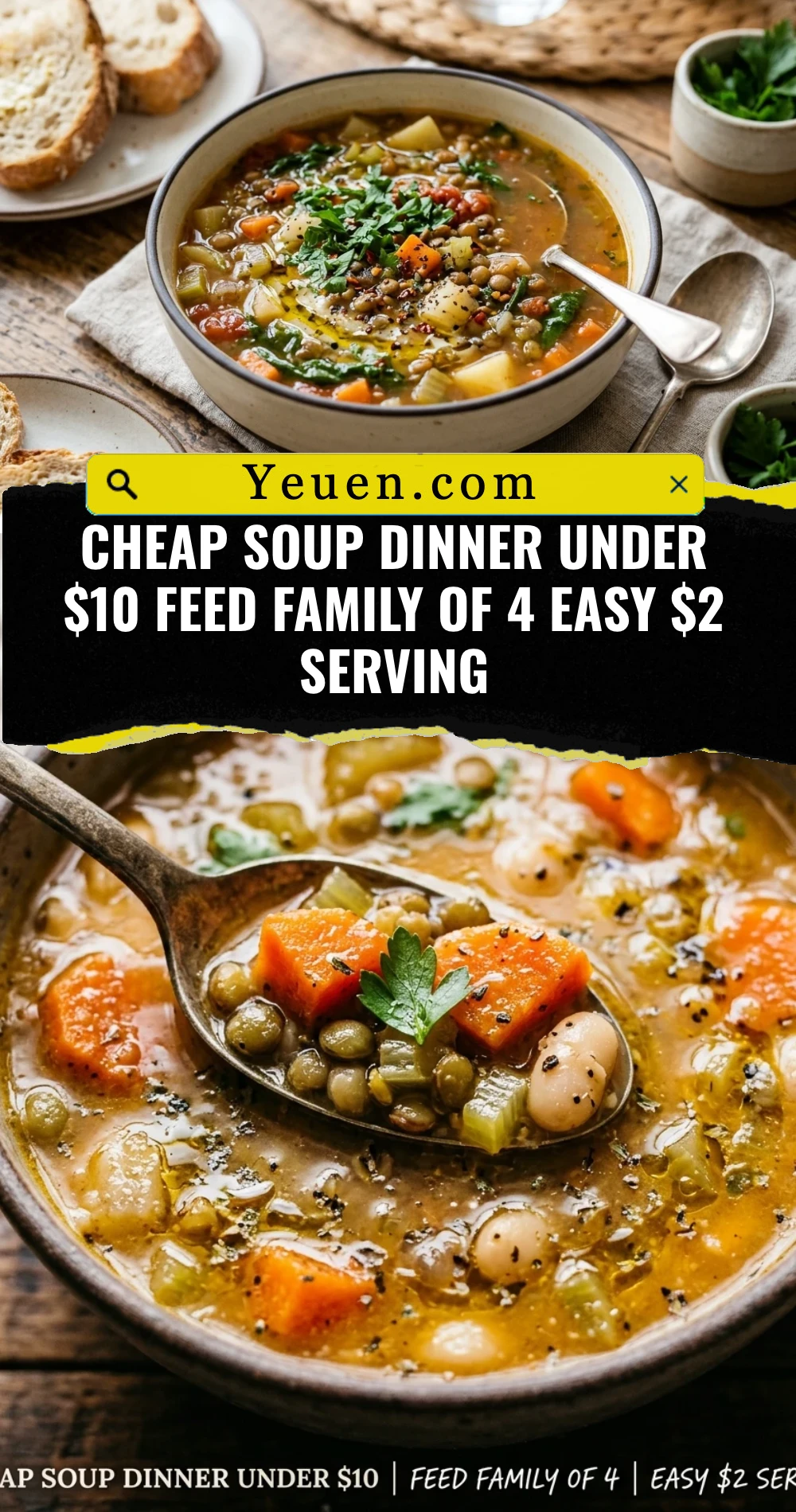 Cheap Soup Dinner Under $10 Feed Family Of 4 Easy $2 Serving