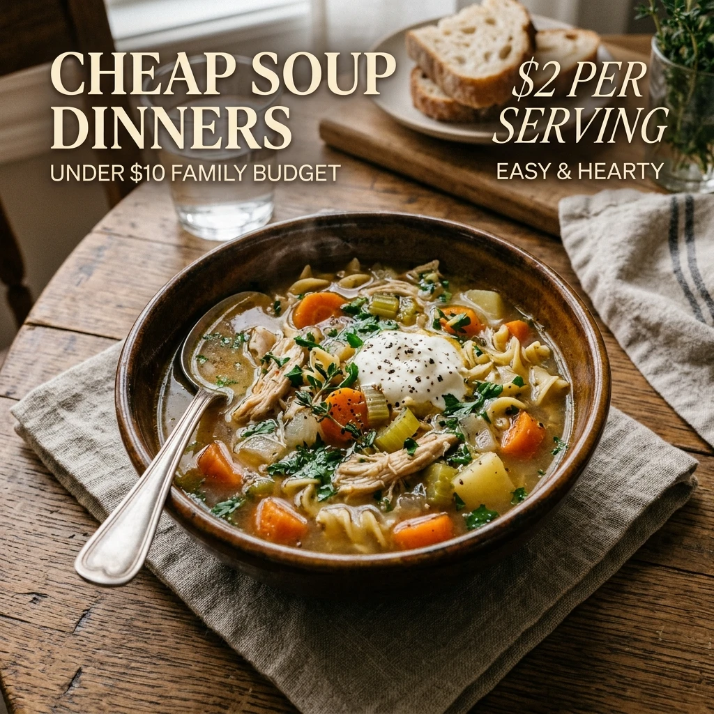 Cheap Soup Dinners Under $10 Family Budget $2 Per Serving Easy