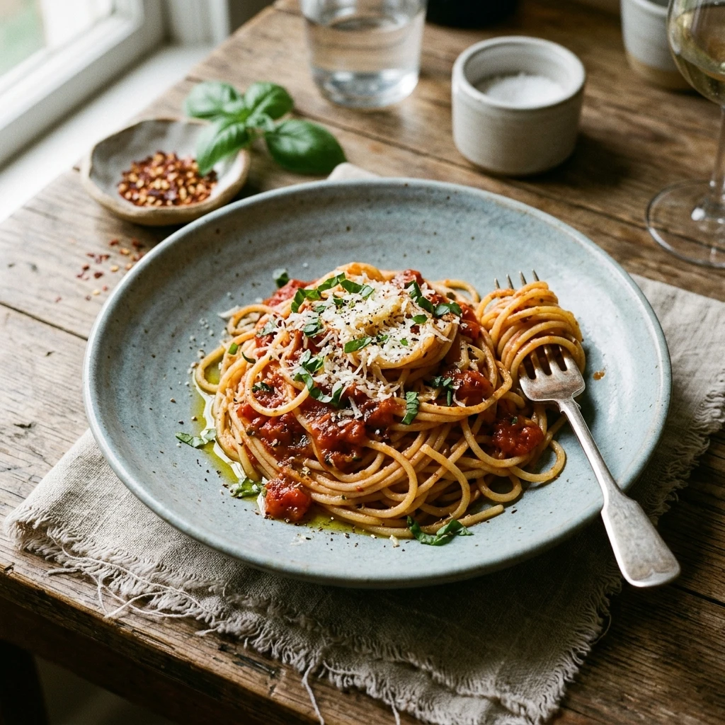 Cheap Spaghetti Under $2 Per Serving - No Meat Needed