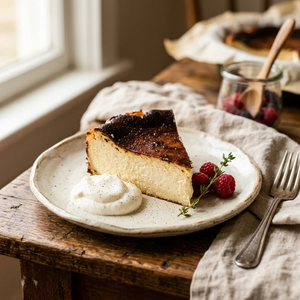 Cheesecake Recipe Viral TikTok Famous Basque Burnt Bars Easy
