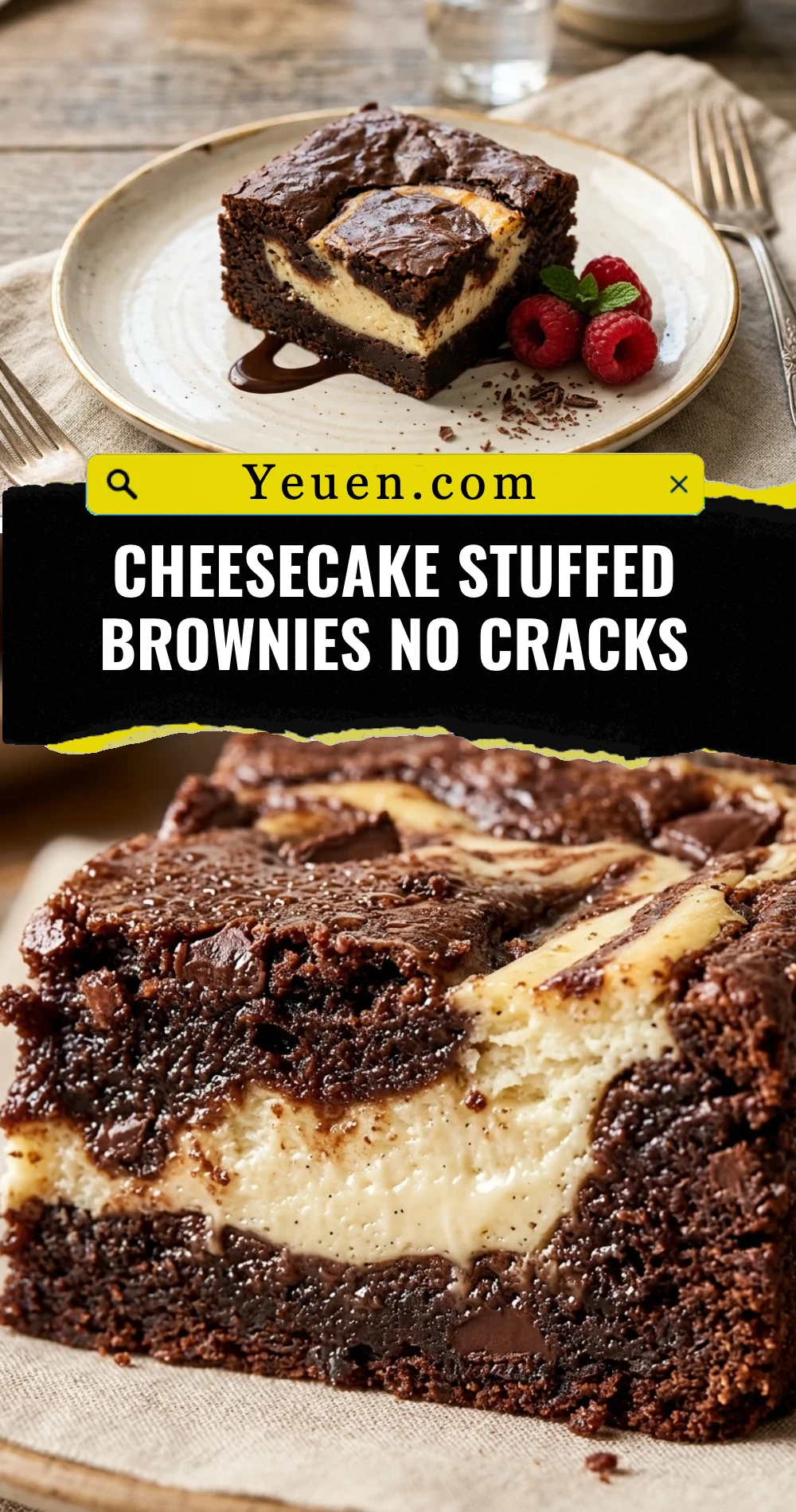 Cheesecake Stuffed Brownies No Cracks