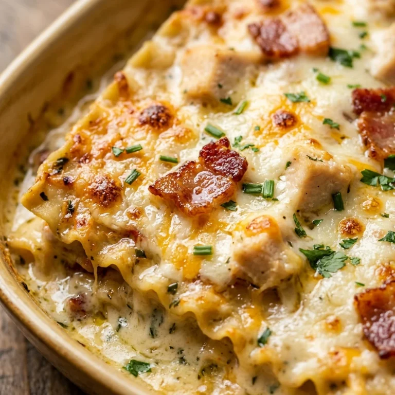 Cheesy Baked Creamy Chicken Bacon Ranch Lasagna Easy Weeknight Classic