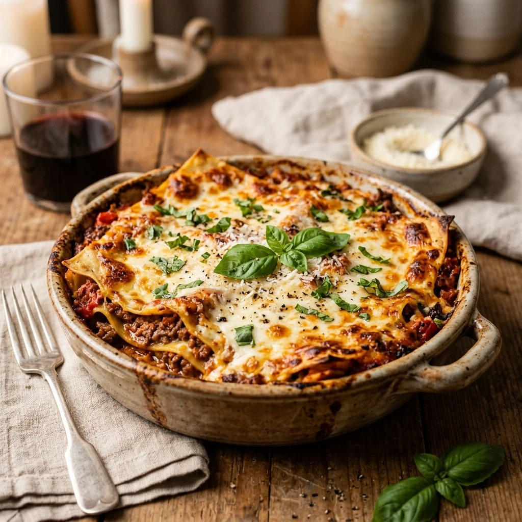 Cheesy Baked Lasagna Pasta Easy Dinner Cozy Italian Comfort Food ...