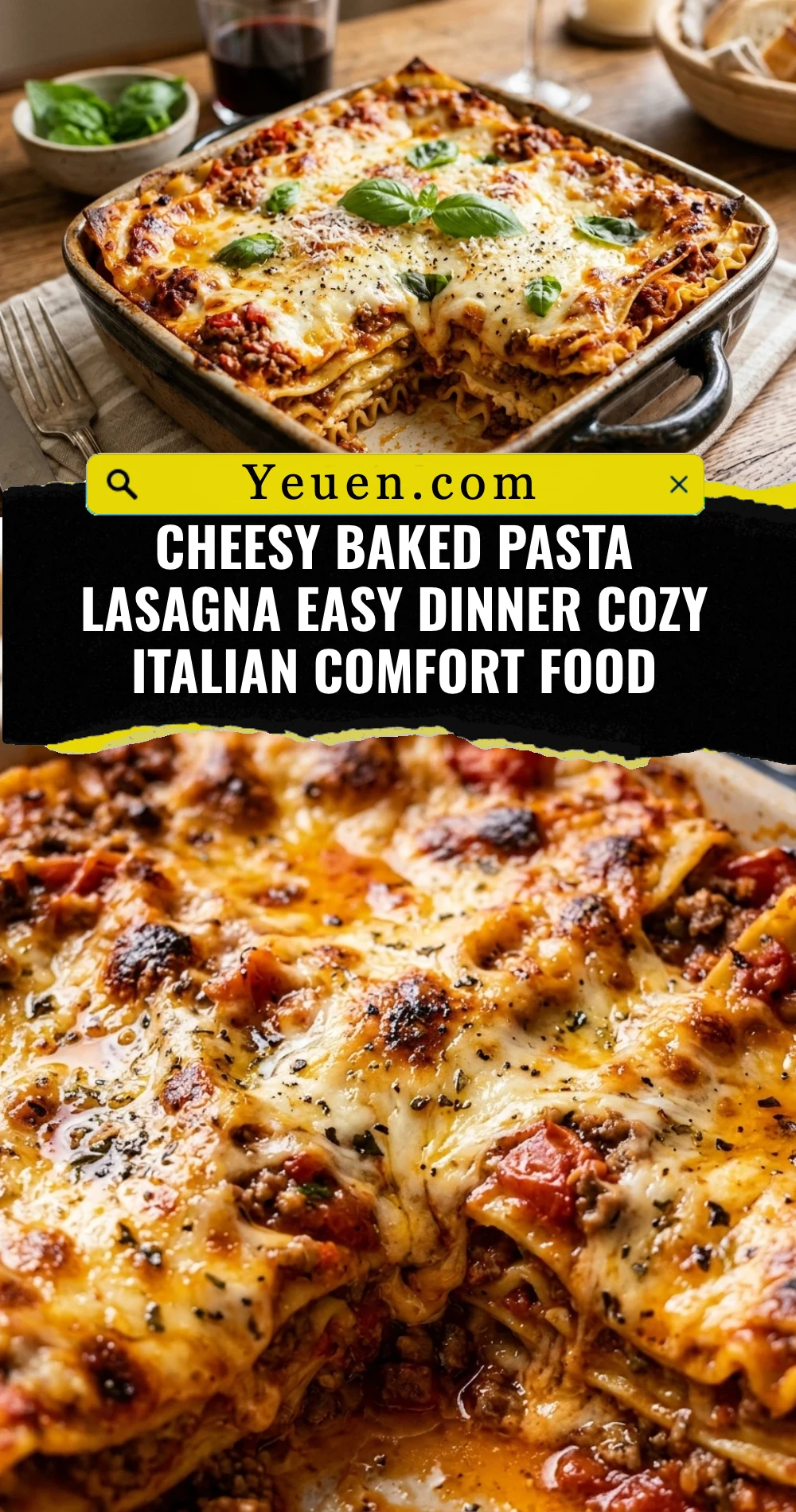 Cheesy Baked Pasta Lasagna Easy Dinner Cozy Italian Comfort Food