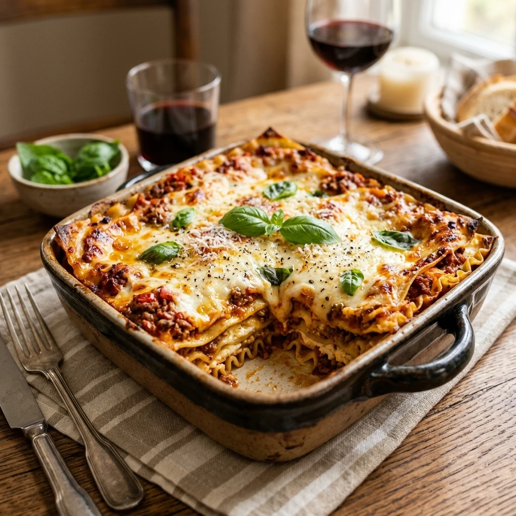 Cheesy Baked Pasta Lasagna Easy Dinner Cozy Italian Comfort Food