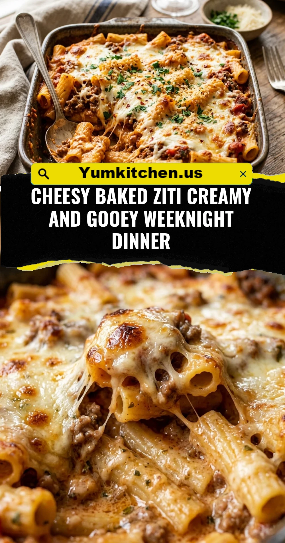 Cheesy Baked Ziti Creamy And Gooey Weeknight Dinner