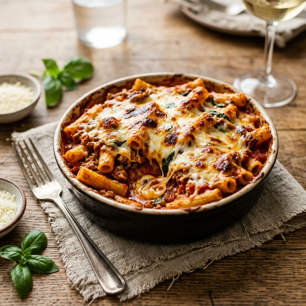 Cheesy Baked Ziti Creamy And Gooey Weeknight Dinner