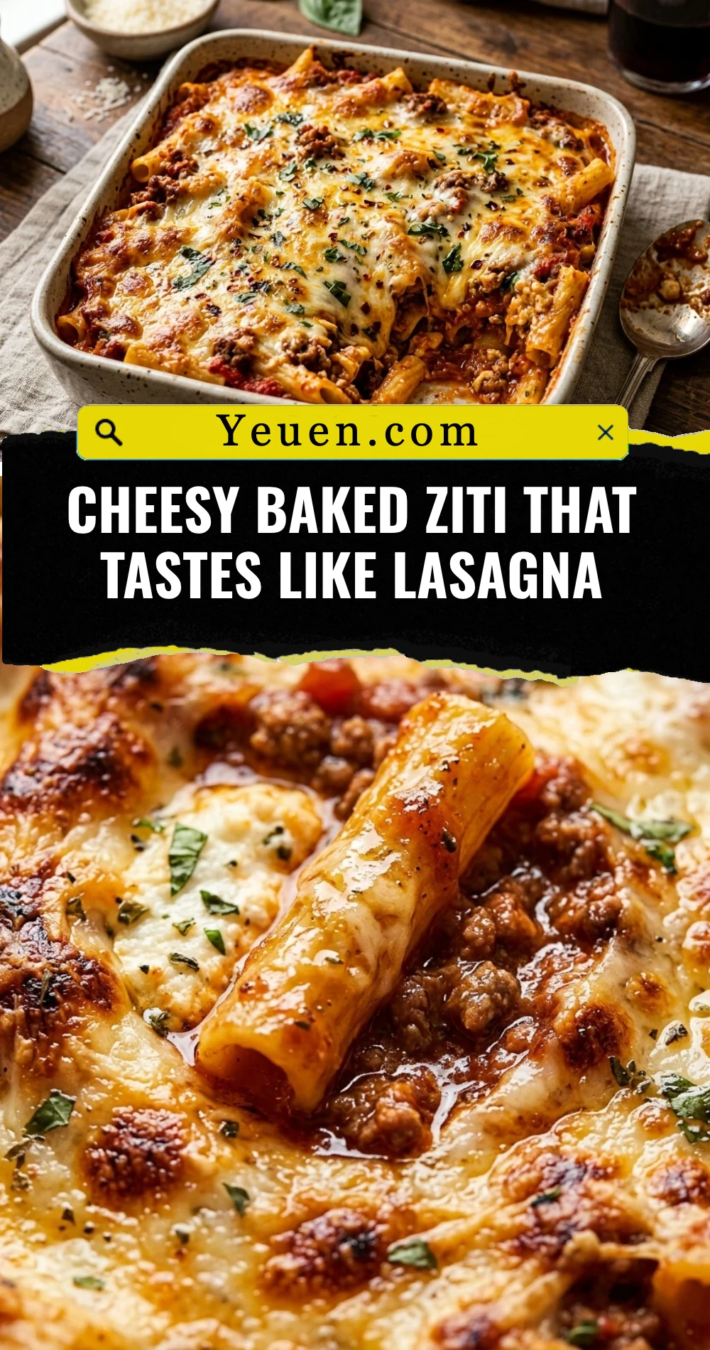 Cheesy Baked Ziti That Tastes Like Lasagna