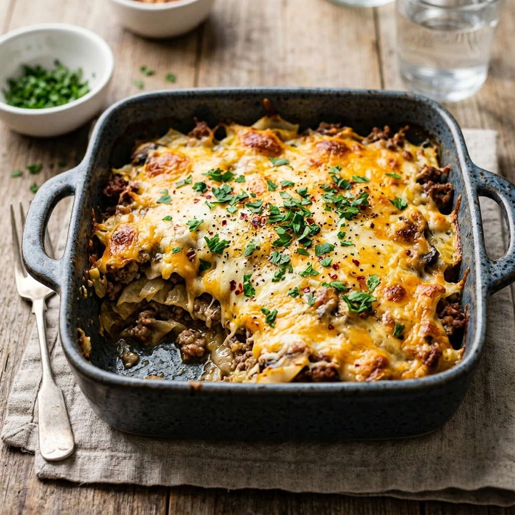 Cheesy Cabbage And Ground Beef Casserole Low Carb